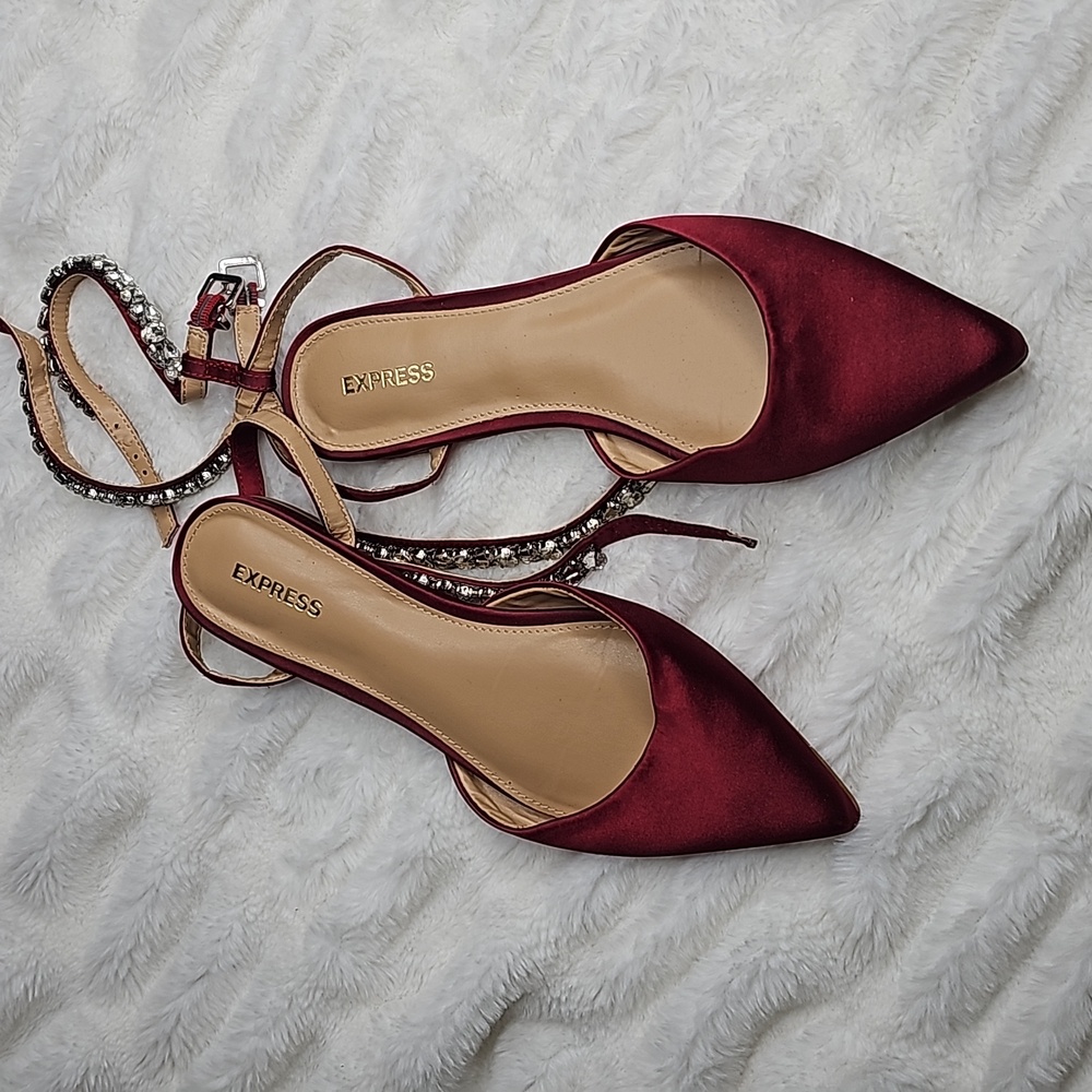 Red Satin EXPRESS Flats